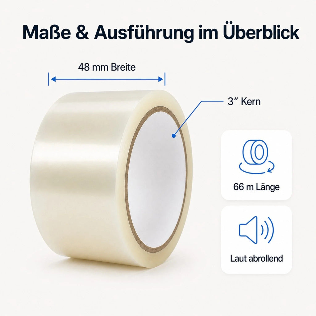 Paketklebeband Transparent 48 mm x 66 m – BOPP Paketband
