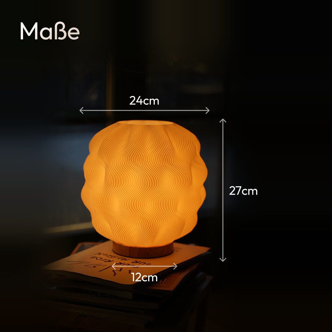 Numo Tischlampe, Maße 24 cm Breite, 27 cm Höhe, 12 cm Sockel