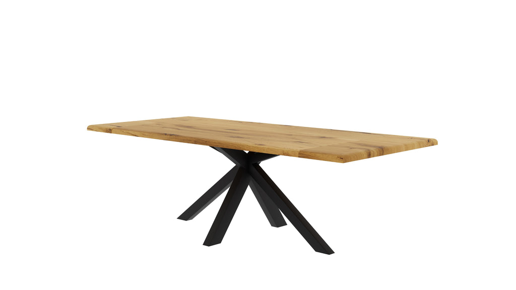 Dining table with extension leaves – solid oak, extendable to 240 cm