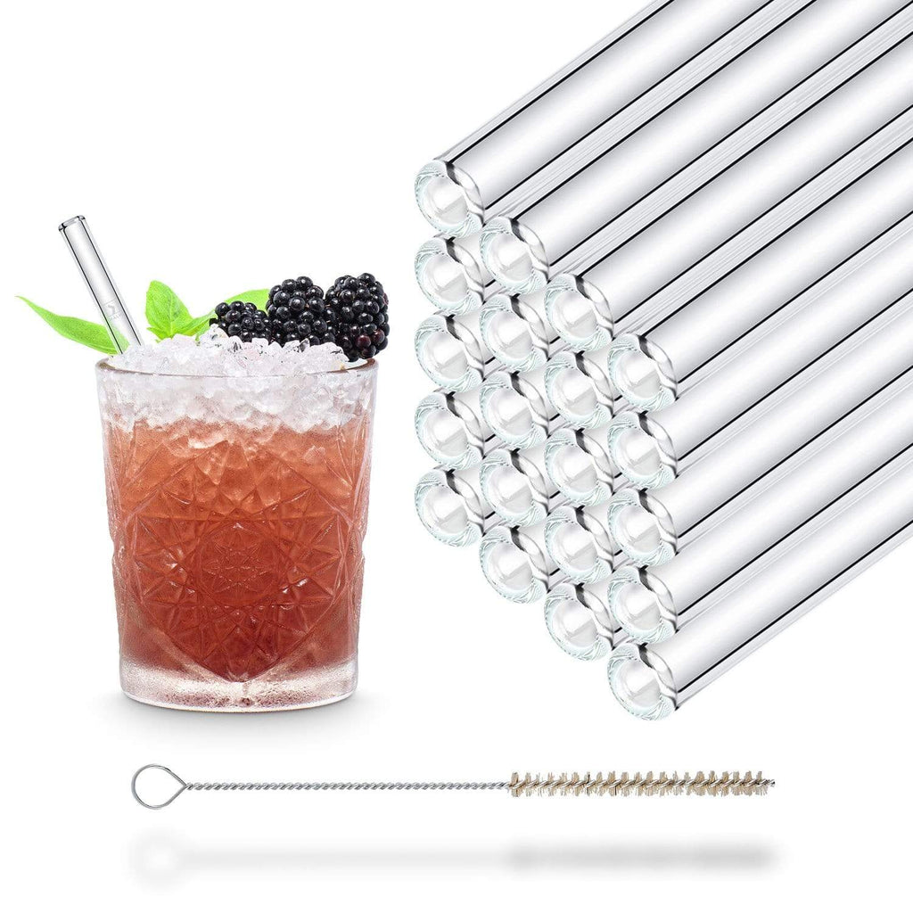 20x 15cm (Gerade) Glasstrohhalme Party Set