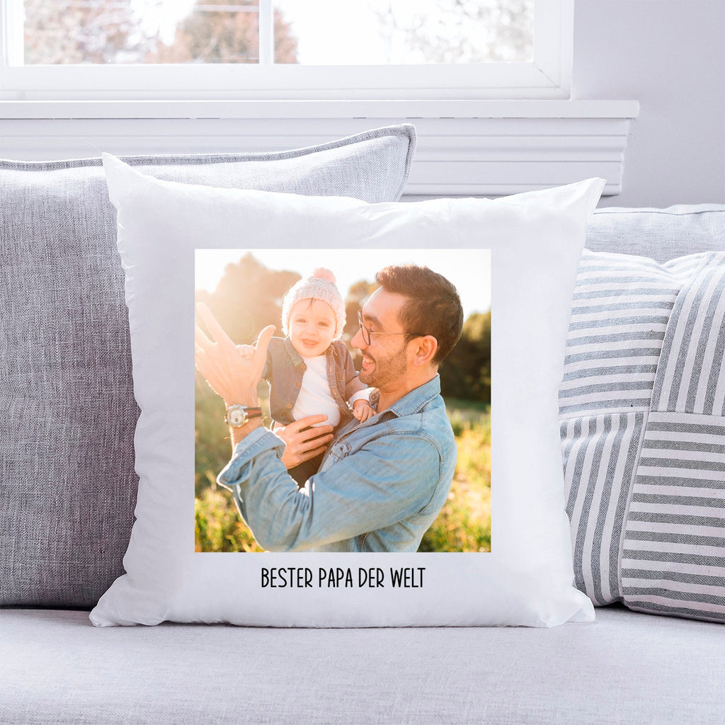 Bedrucktes Kissen Personalisiert mit eigenem Foto & Wunschtext