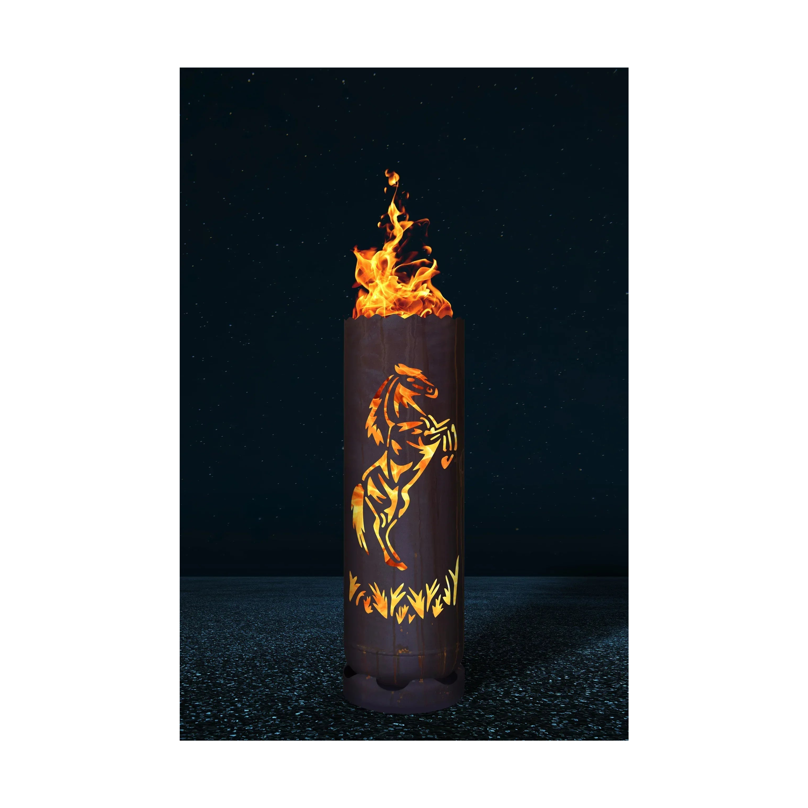 baril de feu cheval cabré