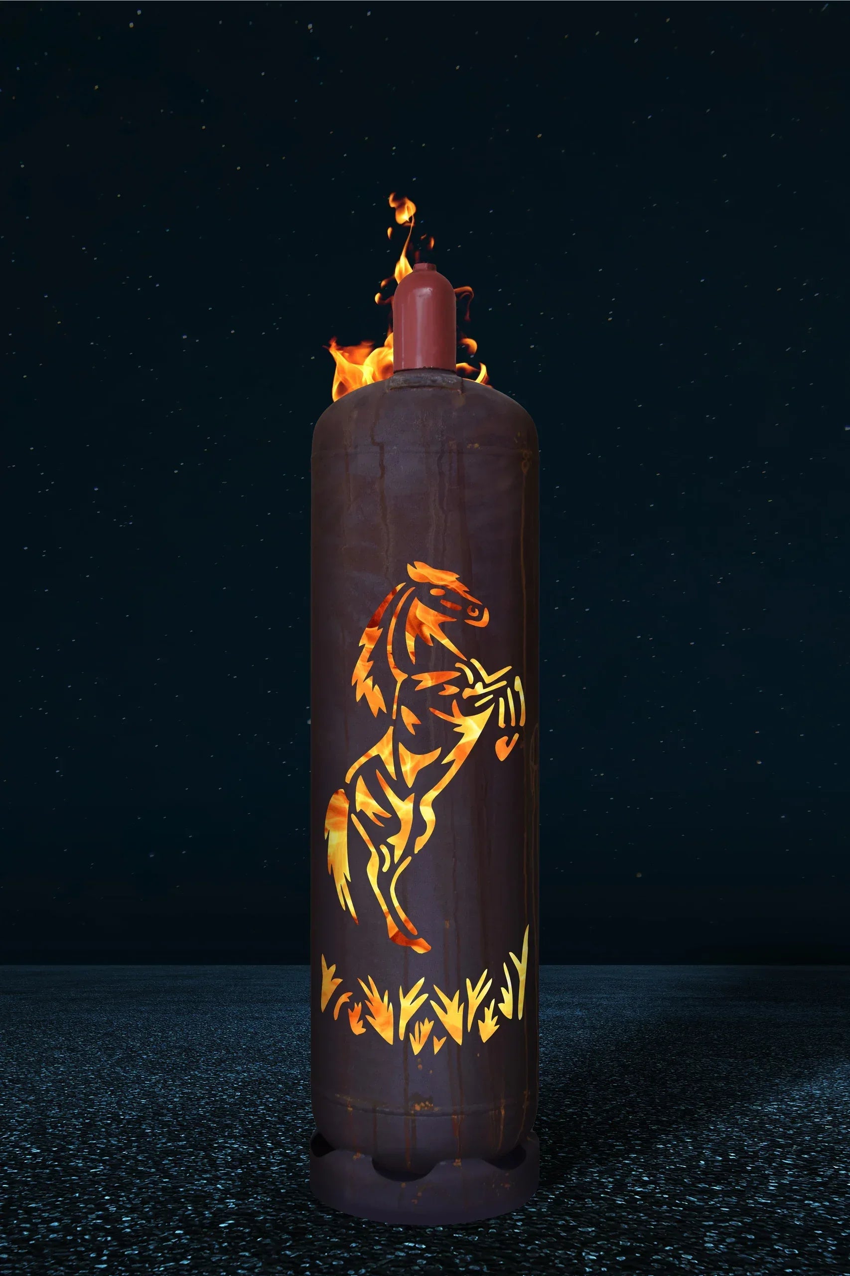 Feuertonne Pferd steigend - feuertonnen.org