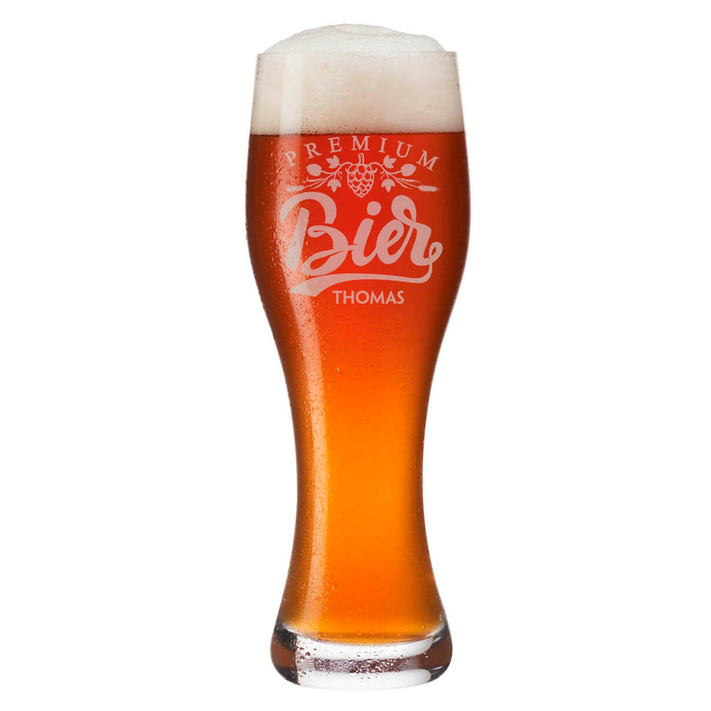 Leonardo Weizenglas "Premium Bier" mit Namen