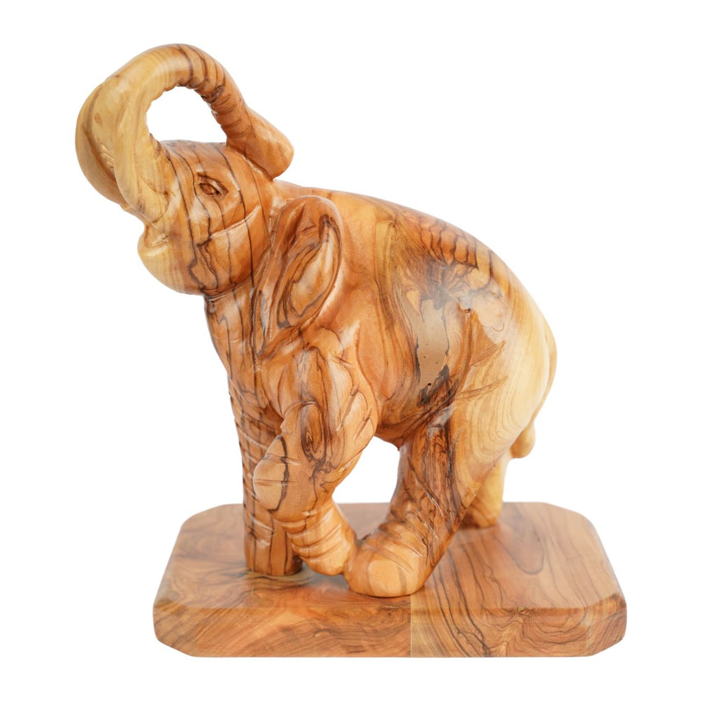 Handgeschnitzter Elefant aus Olivenholz – Exklusive Holzskulptur aus Bethlehem (20 cm)
