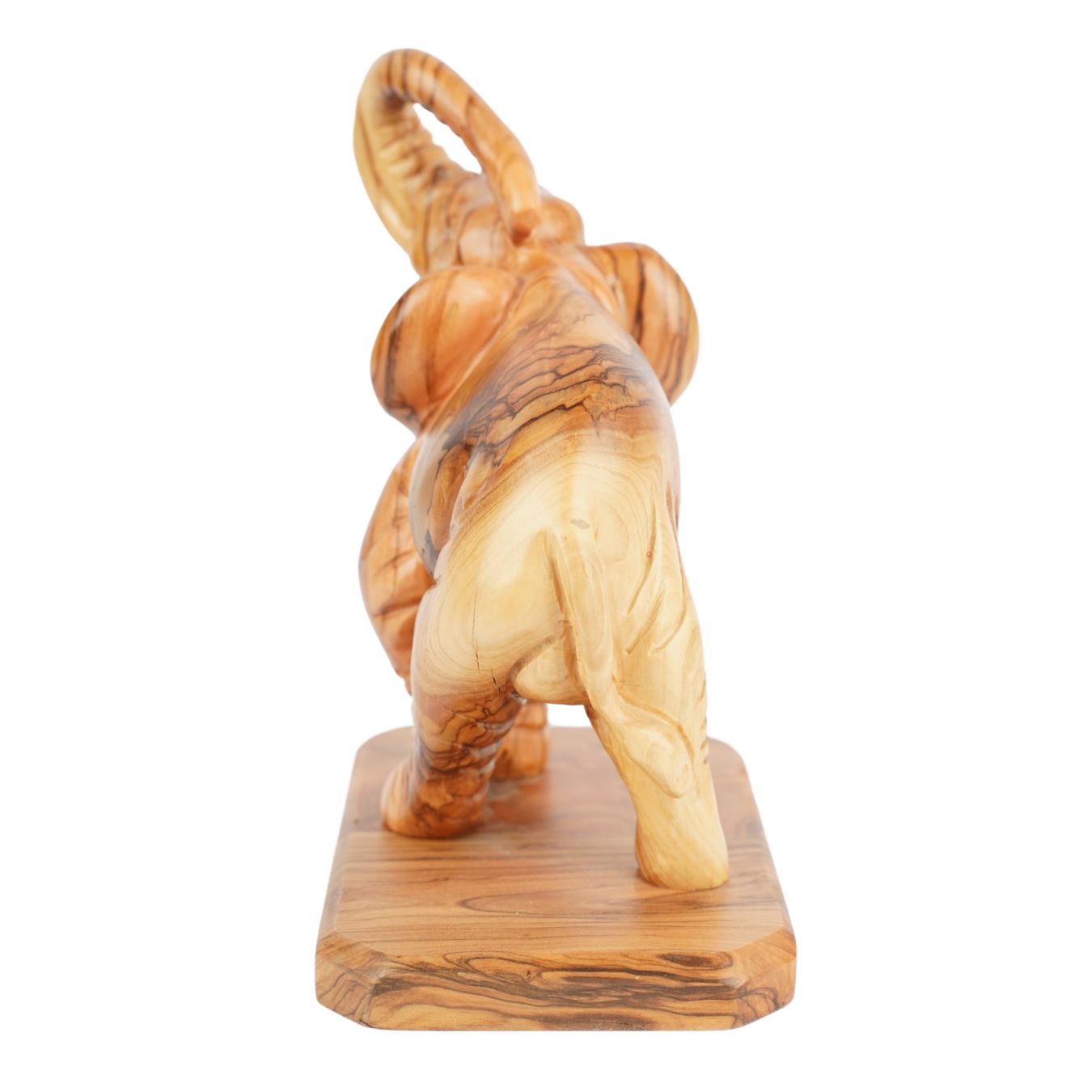 Handgeschnitzter Elefant aus Olivenholz – Exklusive Holzskulptur aus Bethlehem (20 cm)