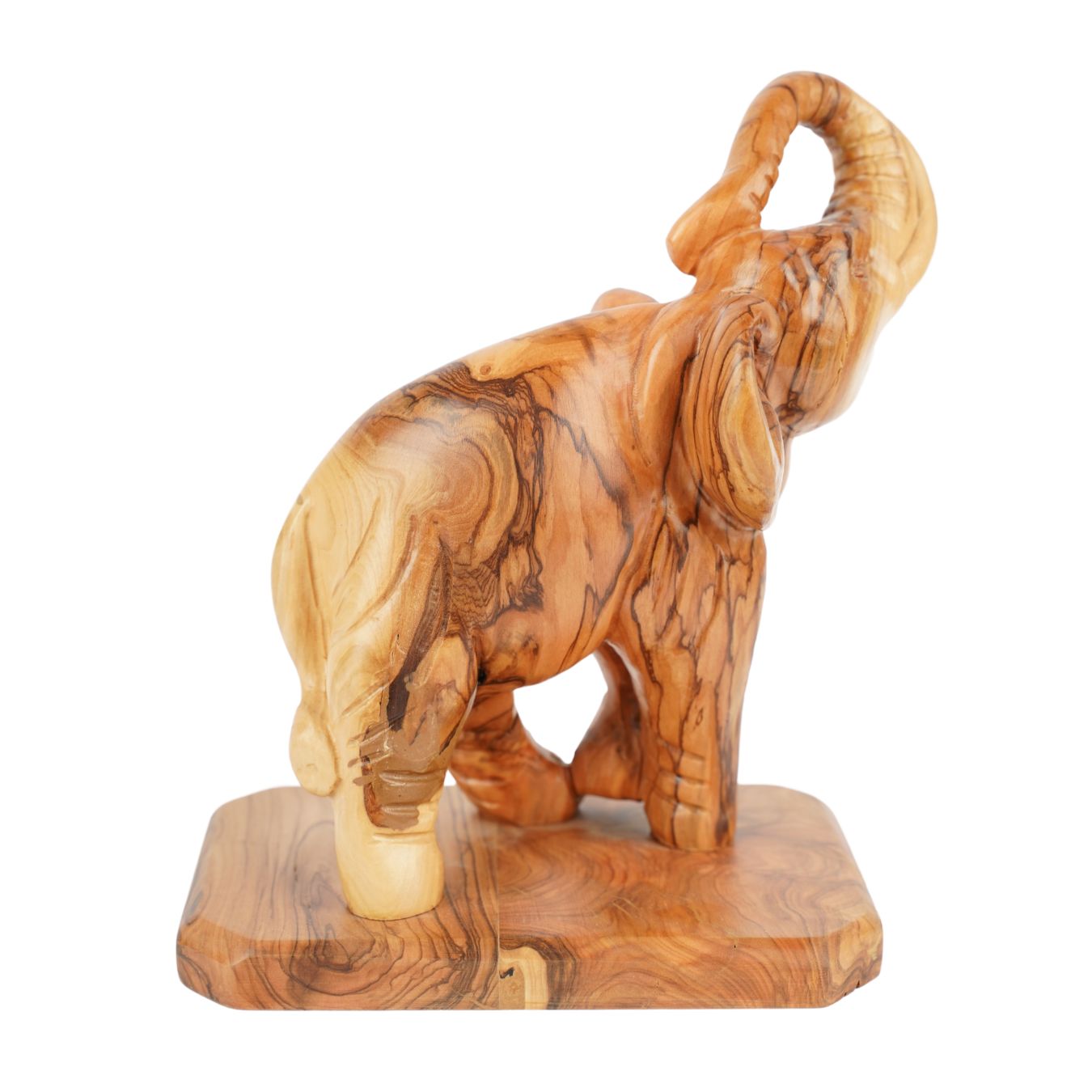 Handgeschnitzter Elefant aus Olivenholz – Exklusive Holzskulptur aus Bethlehem (20 cm)