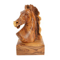 Handgeschnitzter Pferdekopf aus Olivenholz (groß) – Exklusive Holzskulptur aus Bethlehem (24 cm)