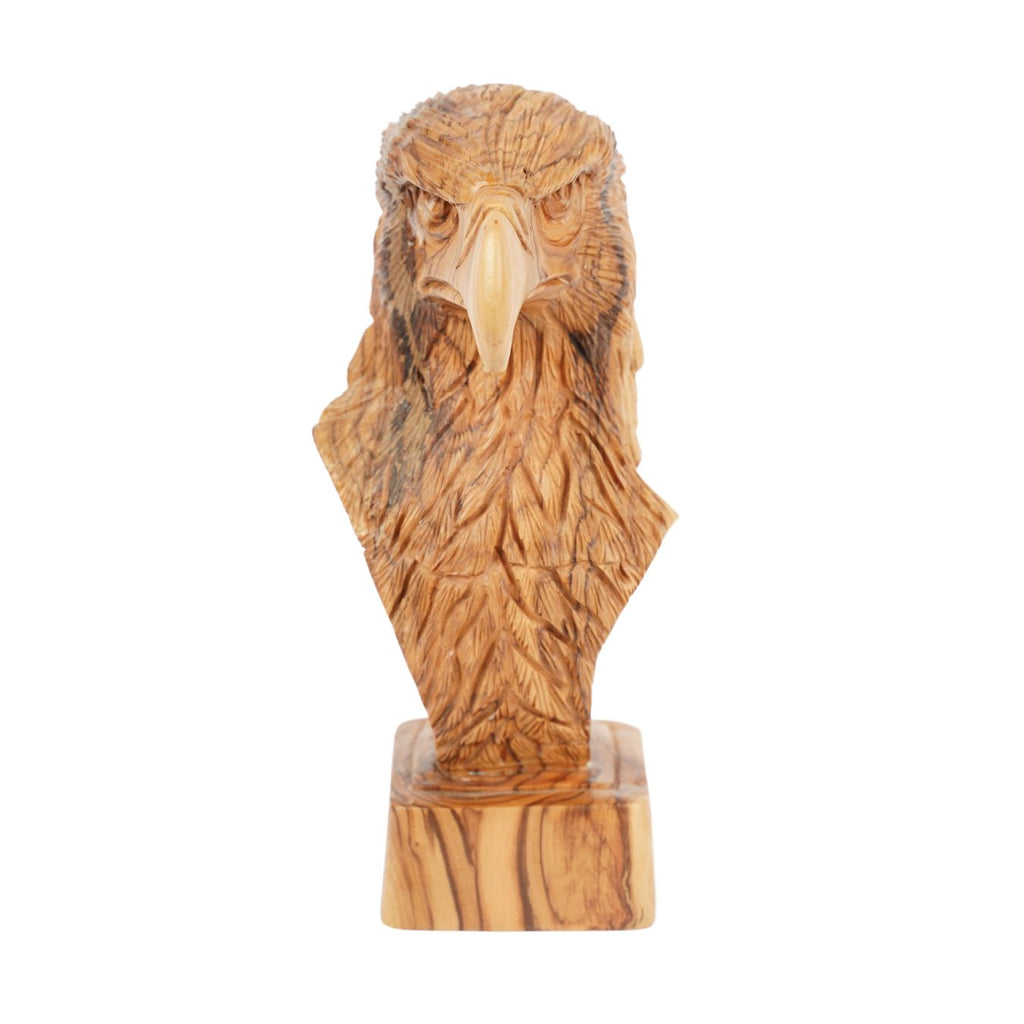 Handgeschnitzter Adlerkopf aus Olivenholz – Exklusive Holzskulptur aus Bethlehem (23 cm)