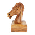 Handgeschnitzter Pferdekopf aus Olivenholz (klein) – Exklusive Holzskulptur aus Bethlehem (16 cm)