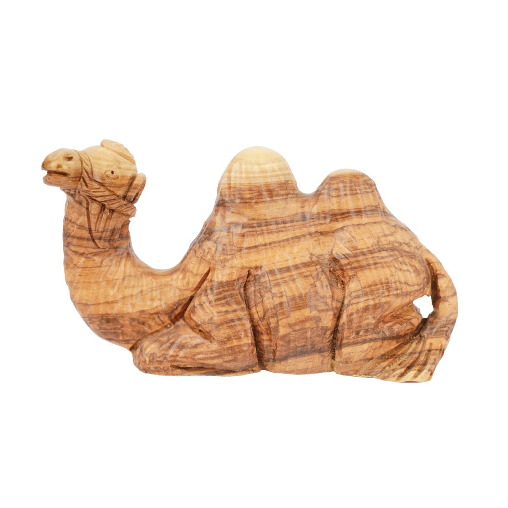 Handgeschnitztes Kamel aus Olivenholz – Kunstvolle Krippenfigur aus Bethlehem (13 cm)
