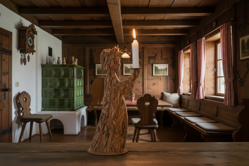 Thankgoods Rindenengel mit Kerze (Größe 29 cm)