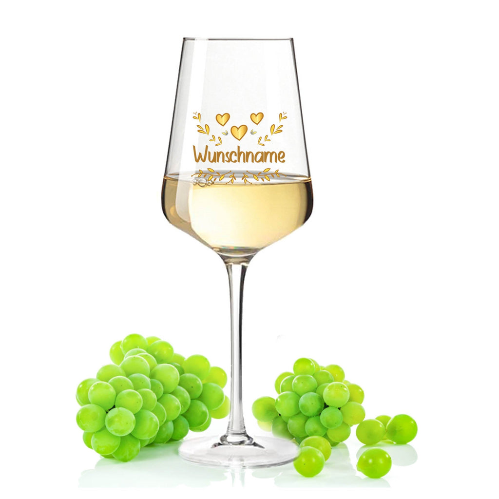 Leonardo Weinglas mit UV-Druck "Herzensmensch Floral Gold" Design
