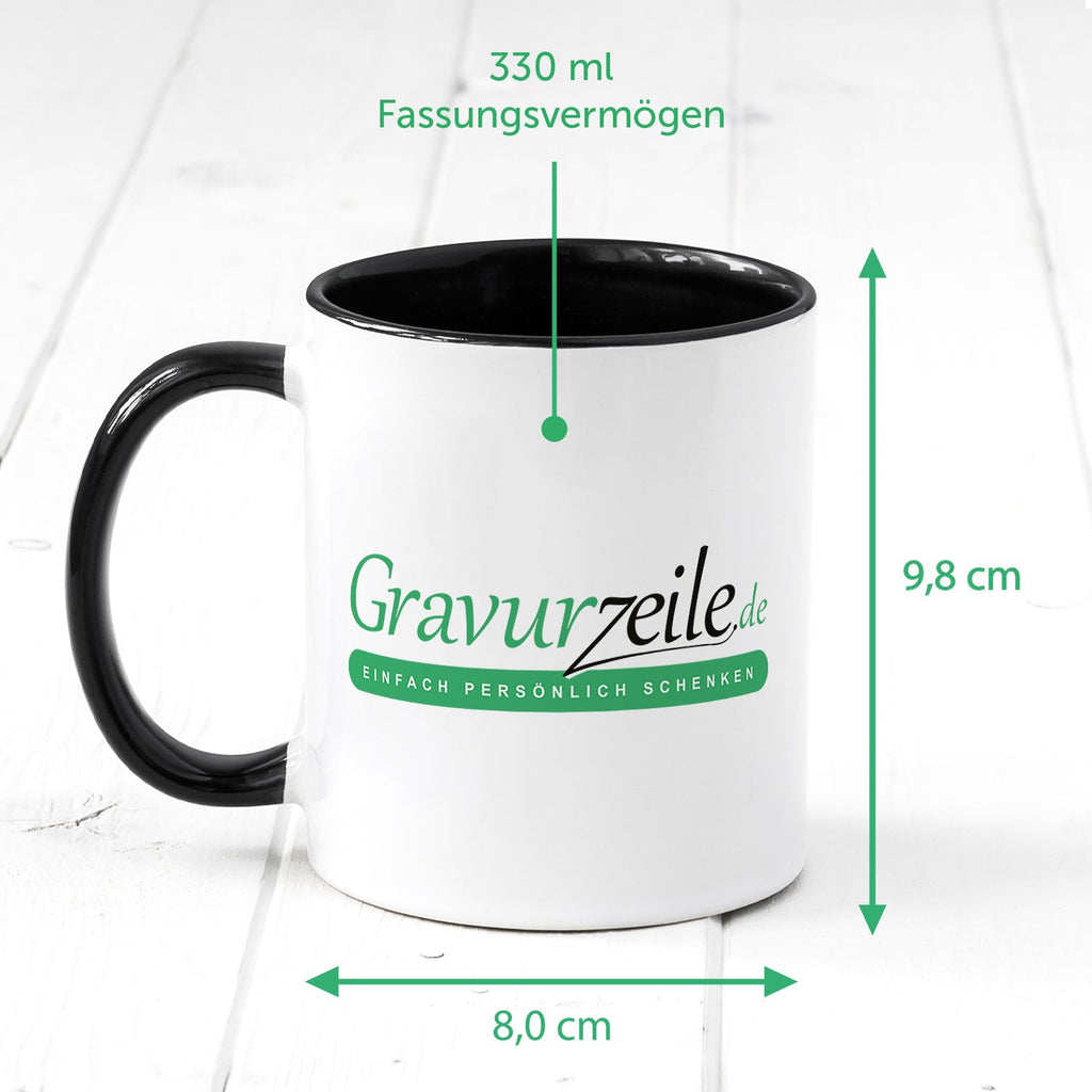 Bedruckte Tasse mit Einschulung magisches Einhorn Motiv - personalisiert mit Name