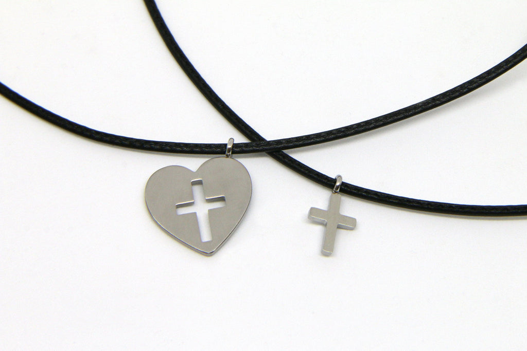 Thankgoods Freundschaft-Schmuckset Herz/Kreuz für 2 Menschen die Ihre Liebe auf eine ganz besondere Art teilen möchten!