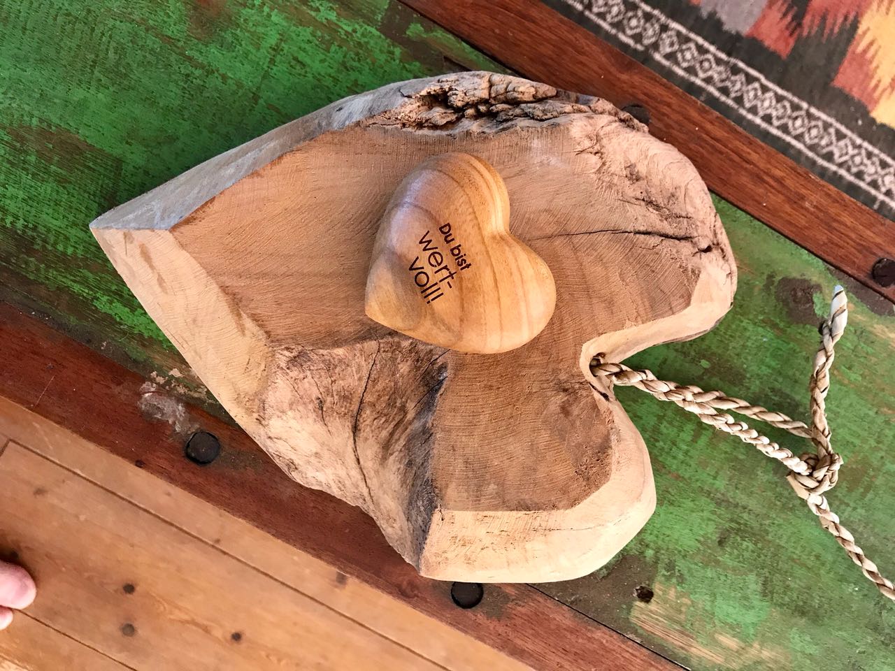 Thankgoods Wooden Heart Worry Stone "You are valuable!" - A gift idea for him and her!