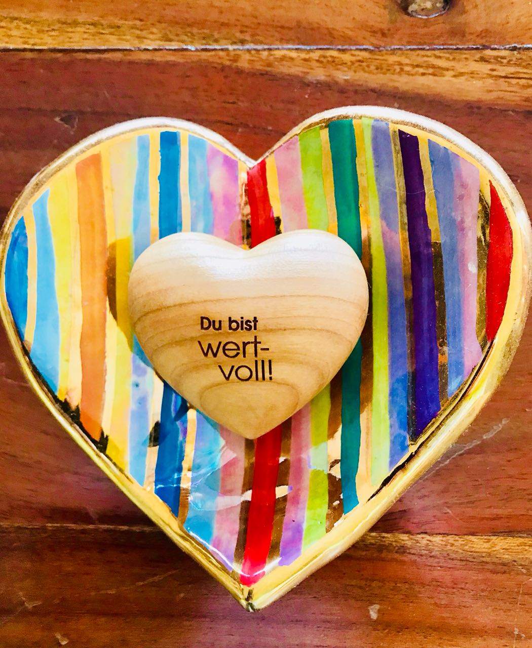 Thankgoods Wooden Heart Worry Stone "You are valuable!" - A gift idea for him and her!