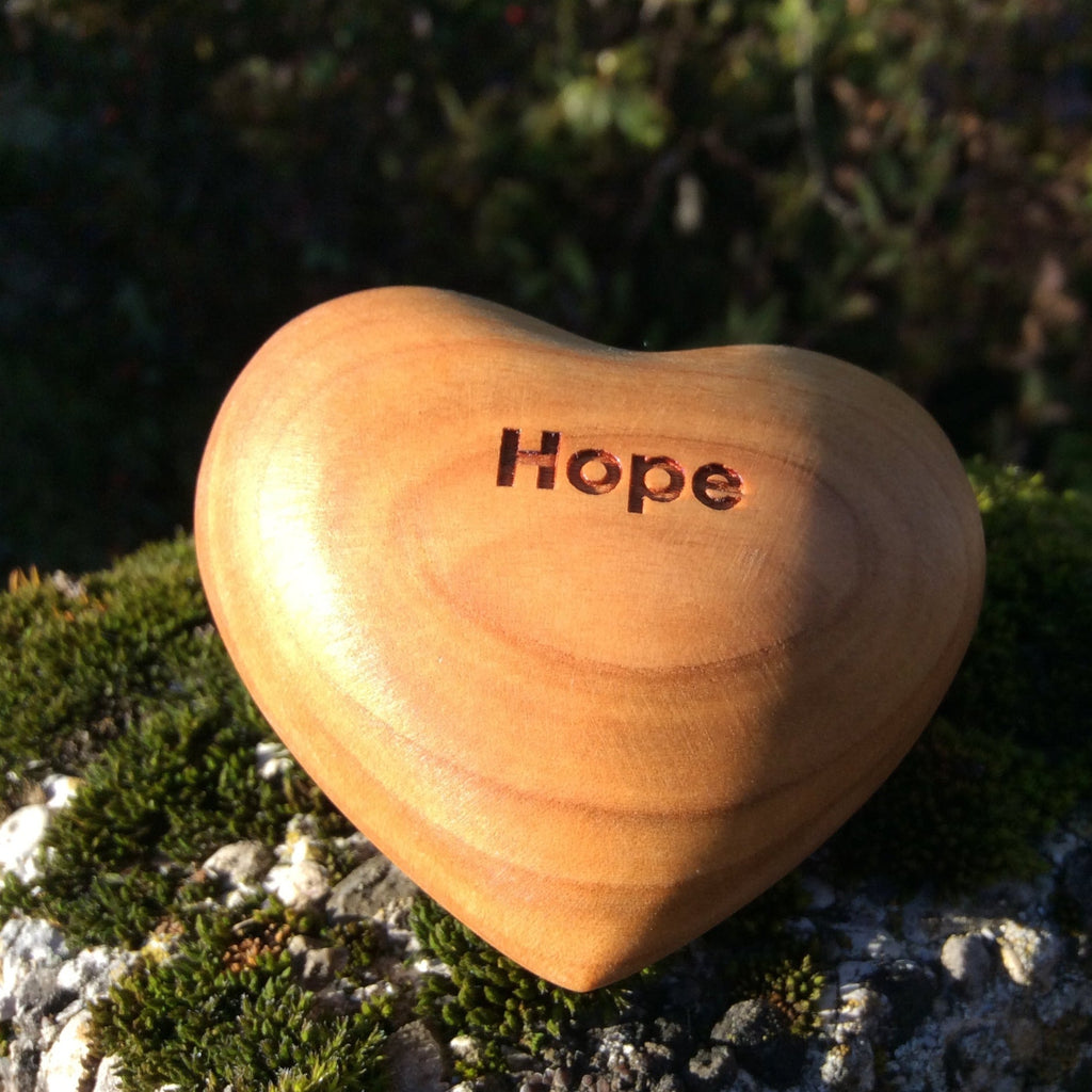 Thankgoods Wooden Heart Hope as a gift for hope to pass on. A heartfelt gift!