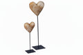 Thankgoods großes massives Deko-Holzherz aus massivem Pappelholz mit Stahlfuß in drei Größen