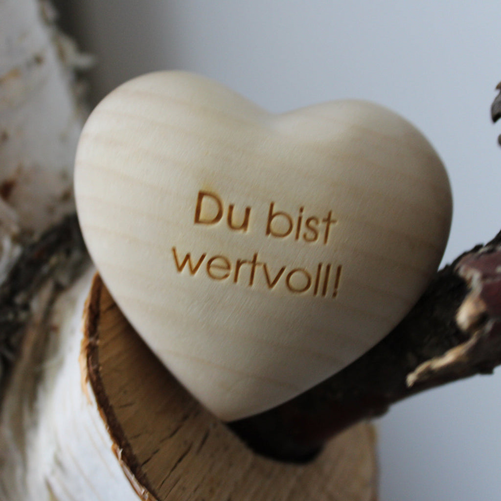 Thankgoods Zirbenholzherz Du bist wertvoll!