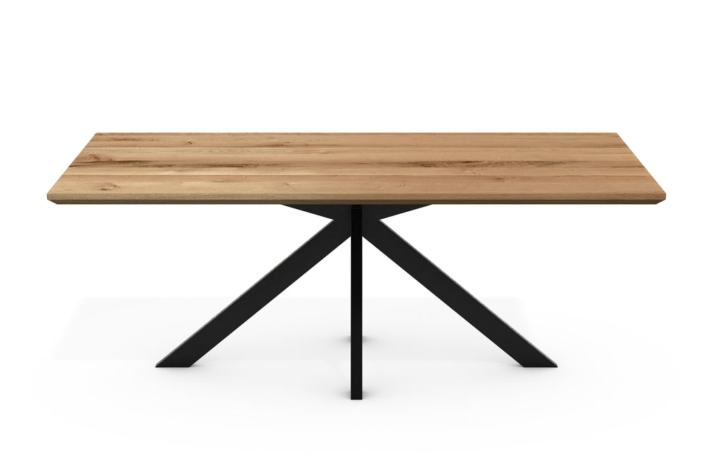 Dining Table Anton – Solid Oak with Swiss Edge & Spider Base