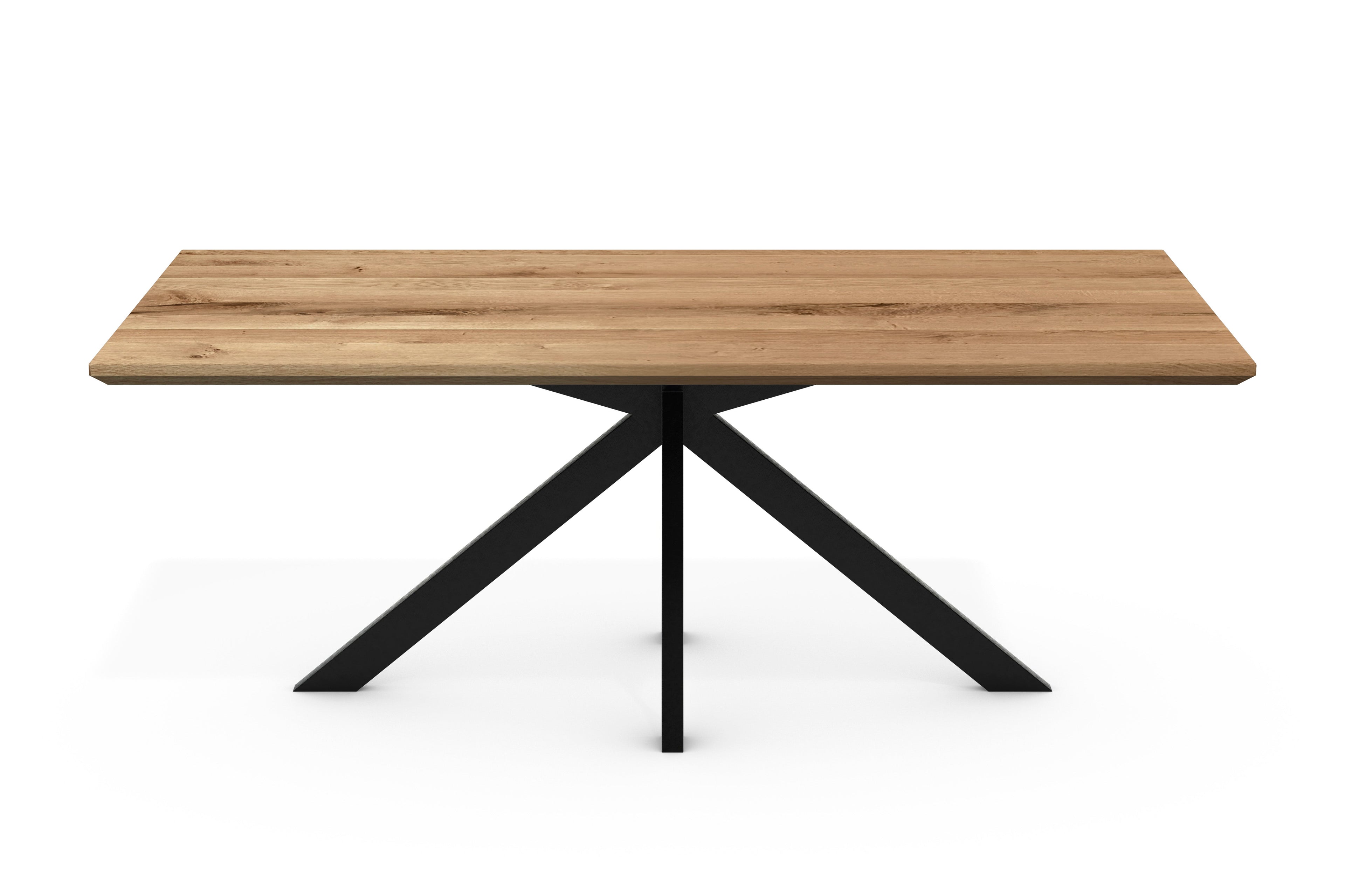 Dining Table Anton – Solid Oak with Swiss Edge & Spider Base