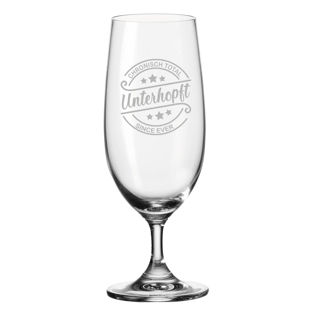 Leonardo Bierglas mit Gravur "Unterhopft"