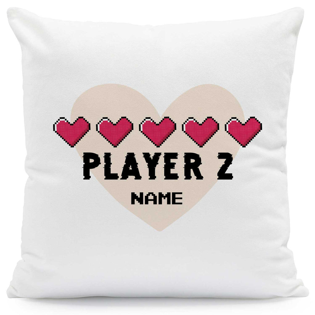 Bedrucktes Kissen mit Spruch "Player 1 & Player 2" im Set