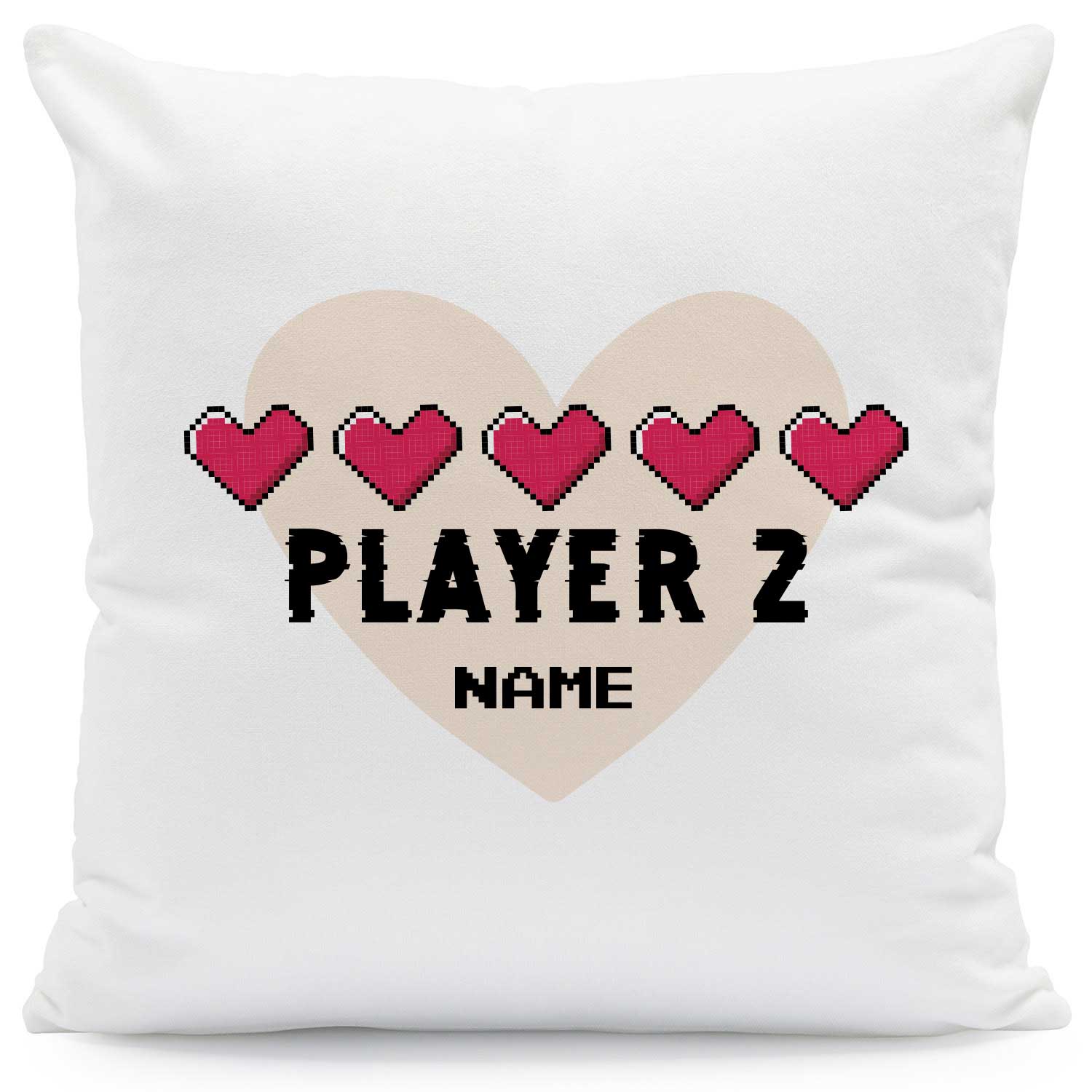Bedrucktes Kissen mit Spruch "Player 1 & Player 2" im Set