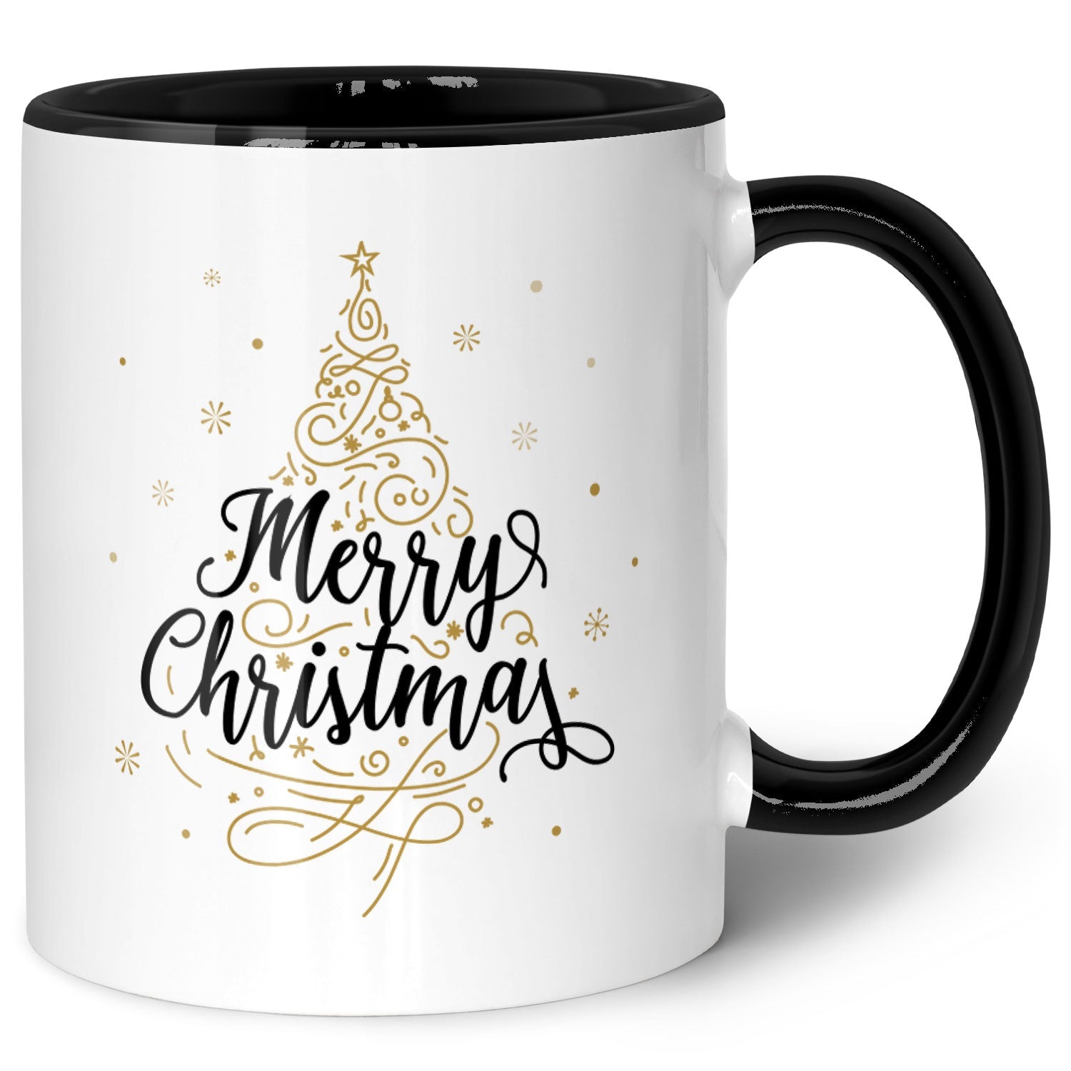 Bedruckte Tasse mit Weihnachtsmotiv im Weihnachtsbaum Design