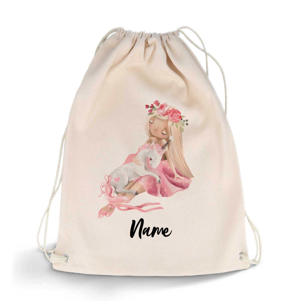 Bedruckter Turnbeutel für Kinder im Rosenprinzessin Design