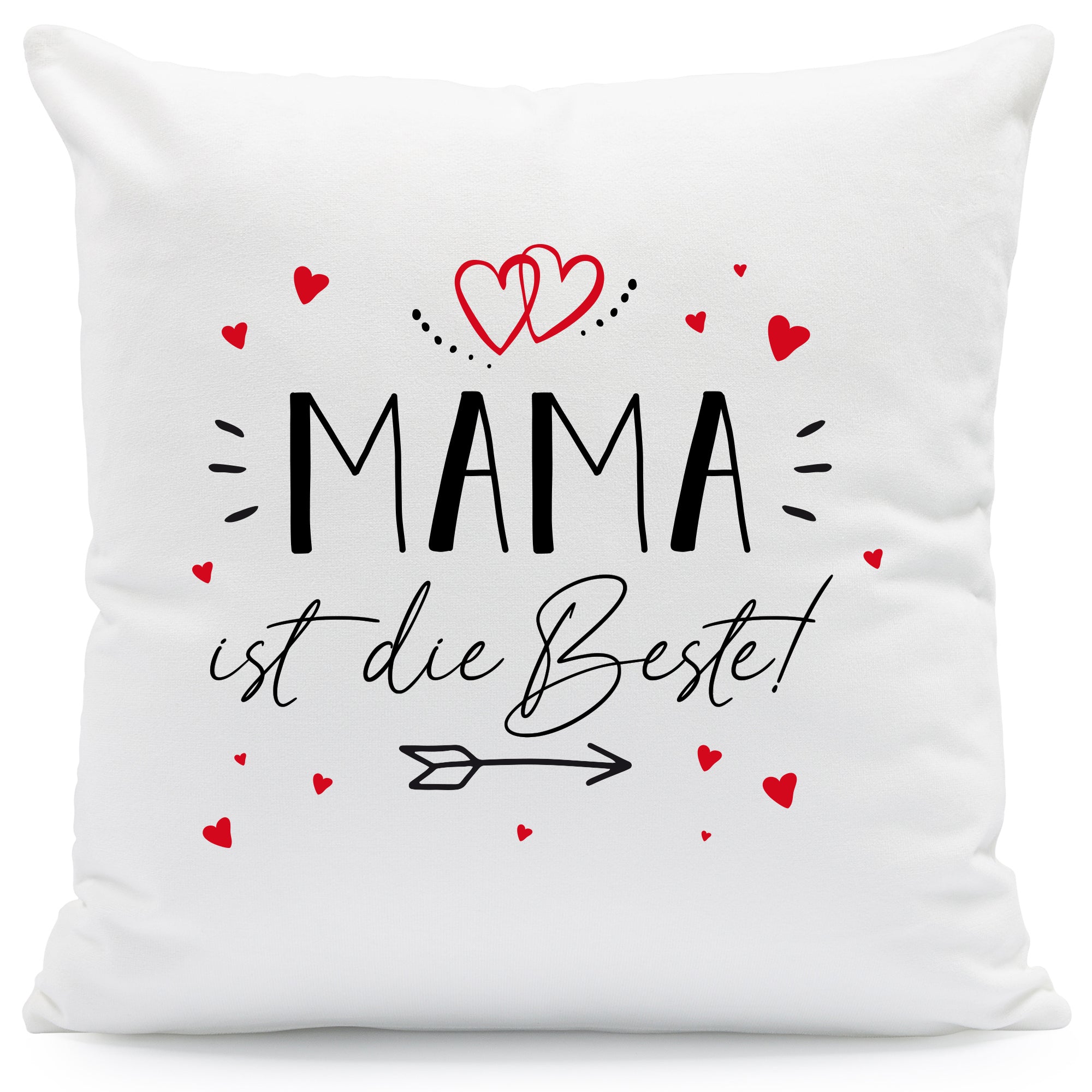 Bedrucktes Kissen mit Spruch Mama ist die Beste!