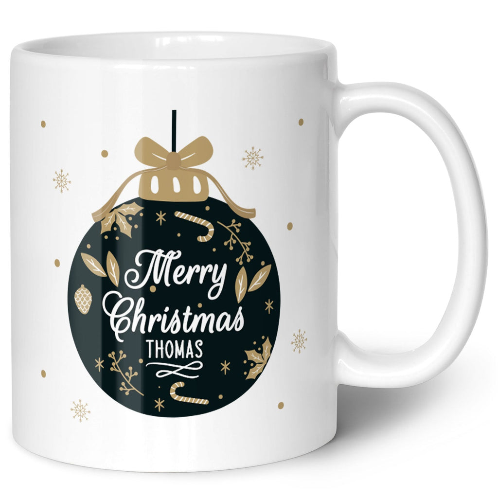 Bedruckte Tasse mit Weihnachtsmotiv im Weihnachtskugel Design