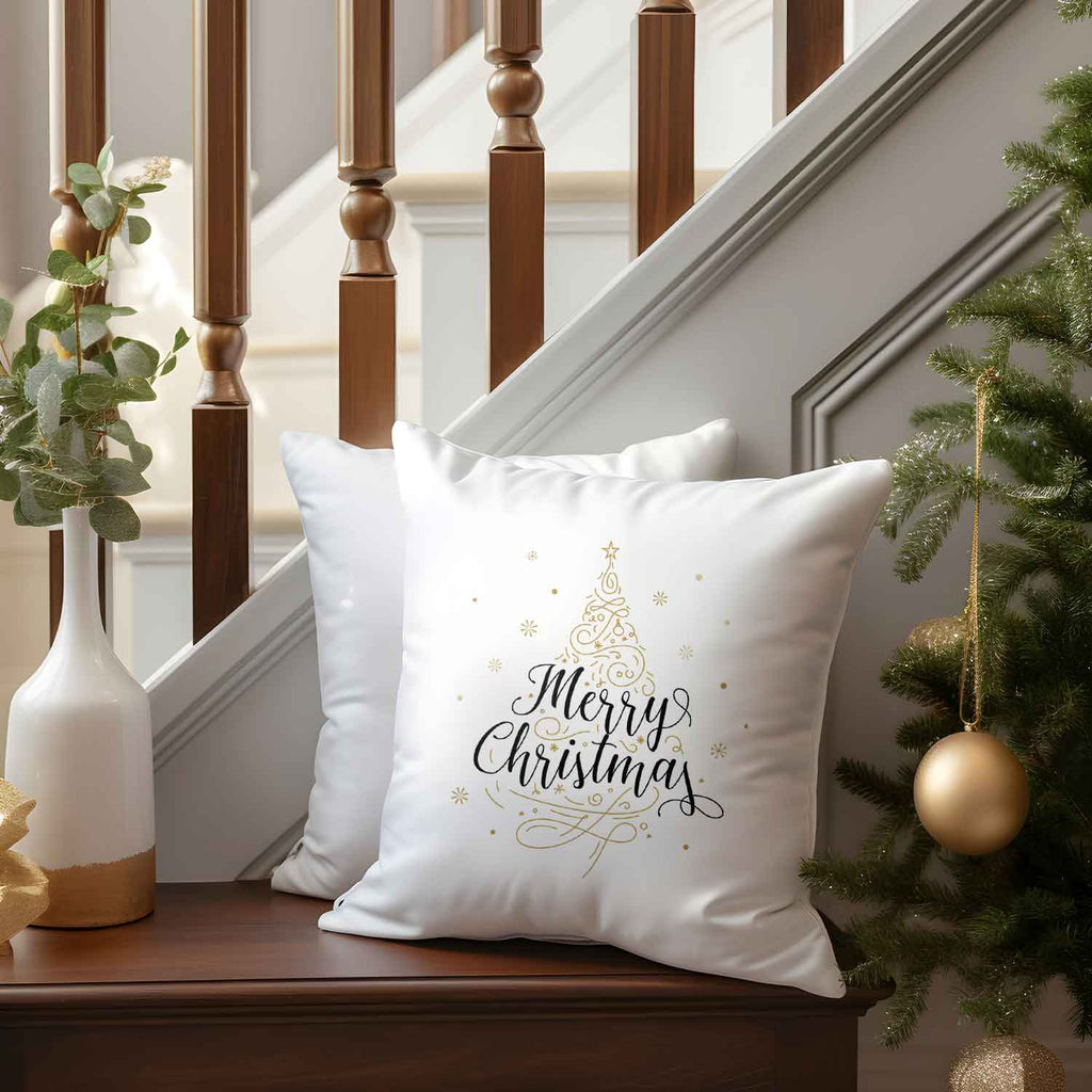 Bedrucktes Kissen mit Motiv im Weihnachtsbaum Design