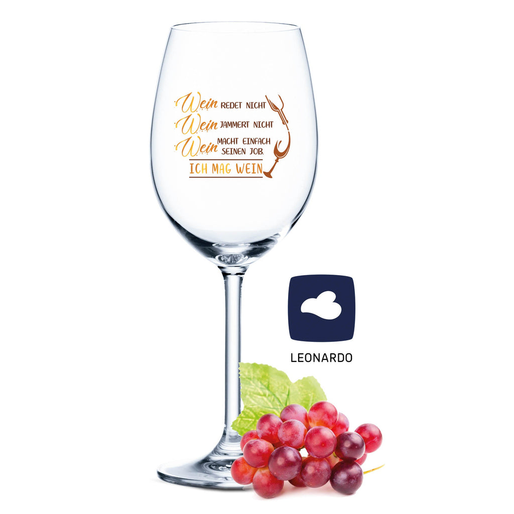 Leonardo Weinglas mit UV-Druck "Wein redet nicht, Wein jammert nicht"