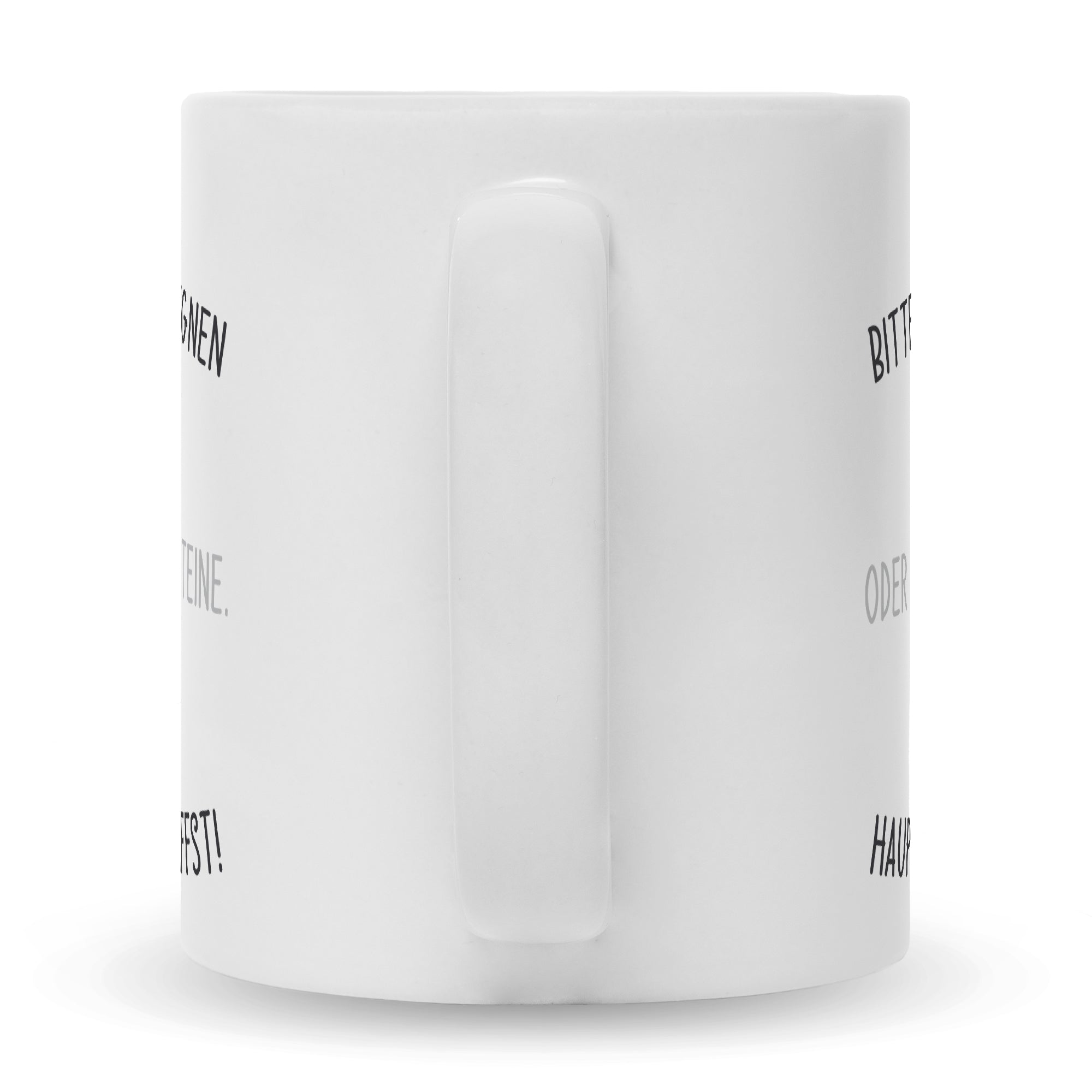 Bedruckte Tasse mit Spruch Herr lass Hirn regnen!