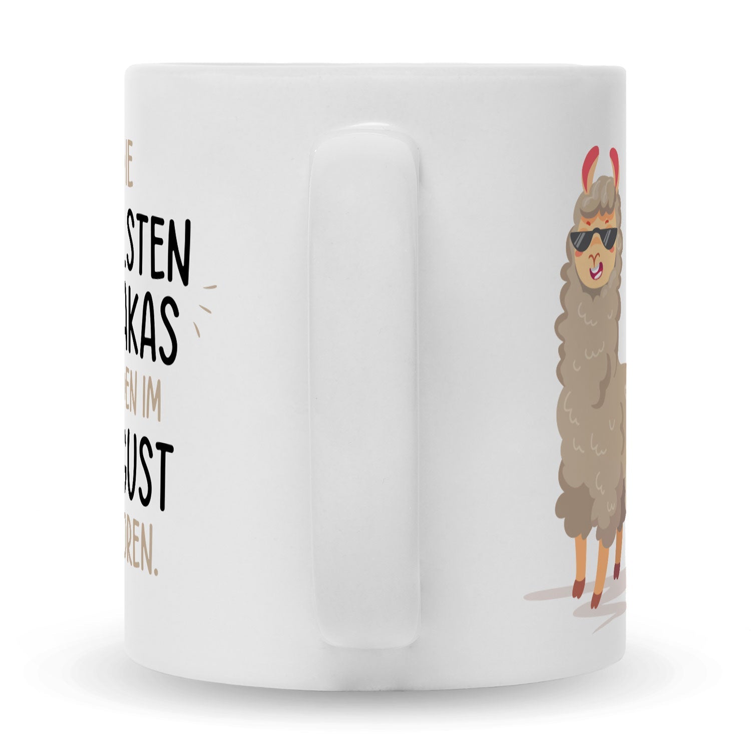 Bedruckte Tasse mit Spruch Die coolsten Alpakas