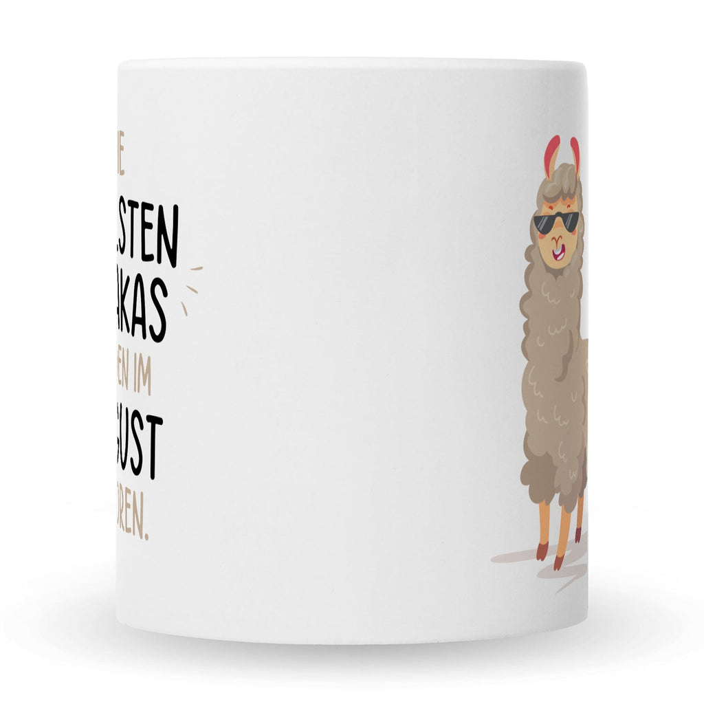 Bedruckte Tasse mit Spruch Die coolsten Alpakas