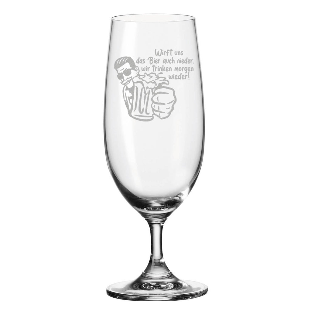 Leonardo Bierglas mit Gravur "Wirft uns das Bier auch nieder"