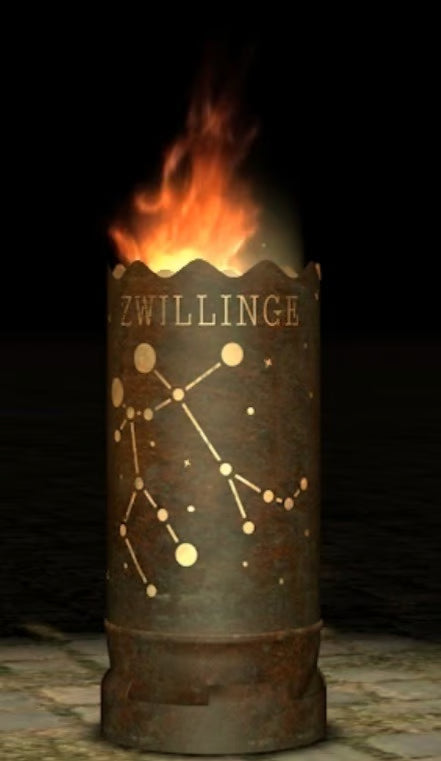 Dropslik Feuertonne "Sternzeichen Zwillinge" - feuertonnen.org