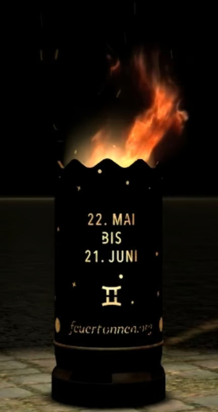 Dropslik Feuertonne "Sternzeichen Zwillinge" - feuertonnen.org