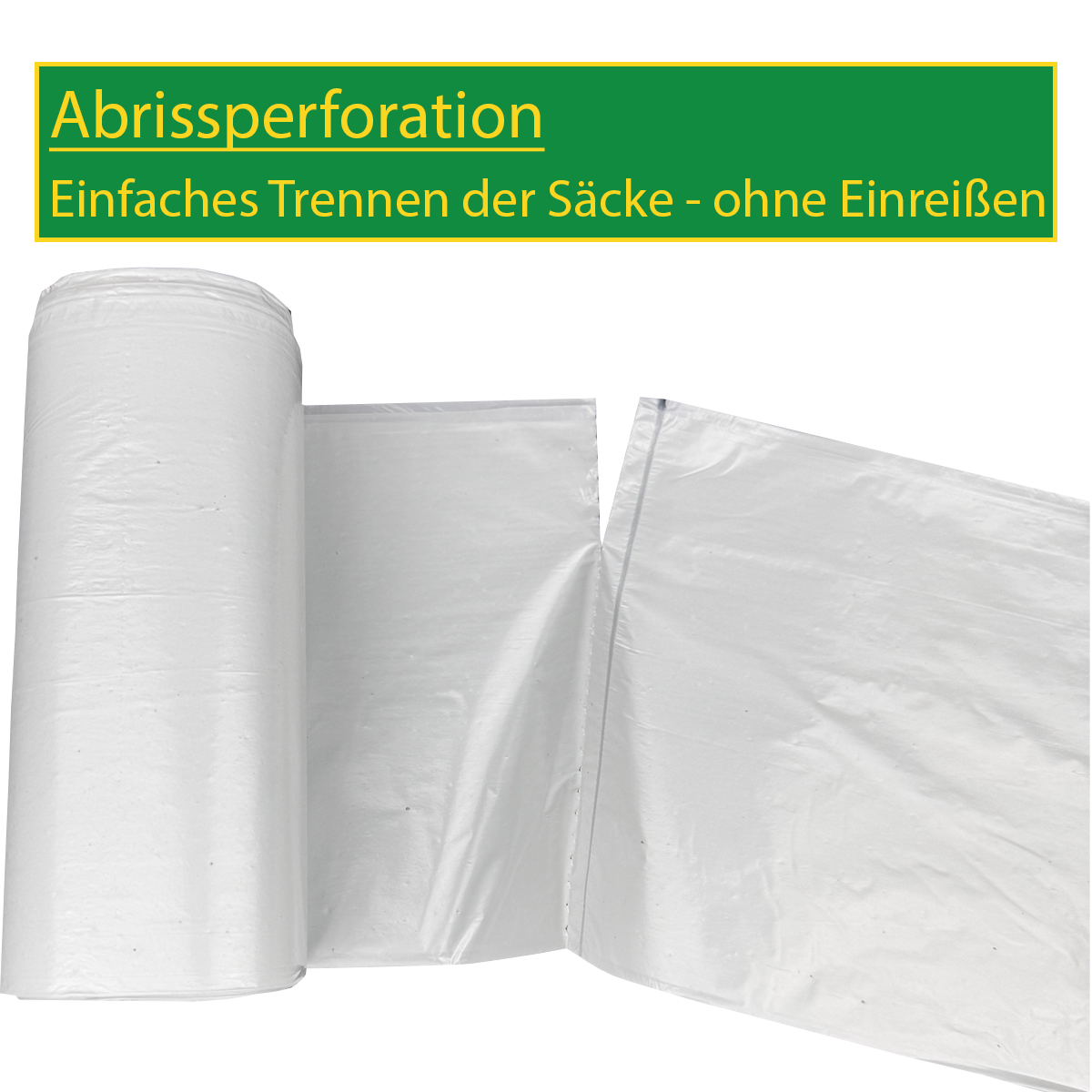 70L LDPE Müllbeutel - 11 my - 98% PCR - Blauer Engel - Made in EU