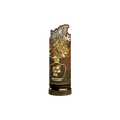 Feuertonne mit goldfarbenem Blumenstrauß-Motiv, zylindrischer Feuerkorb