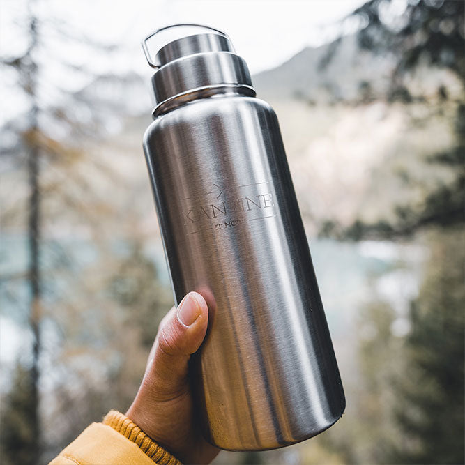 Isolierflasche Milkman 1000 ml aus Edelstahl mit silberner Verschlusskappe