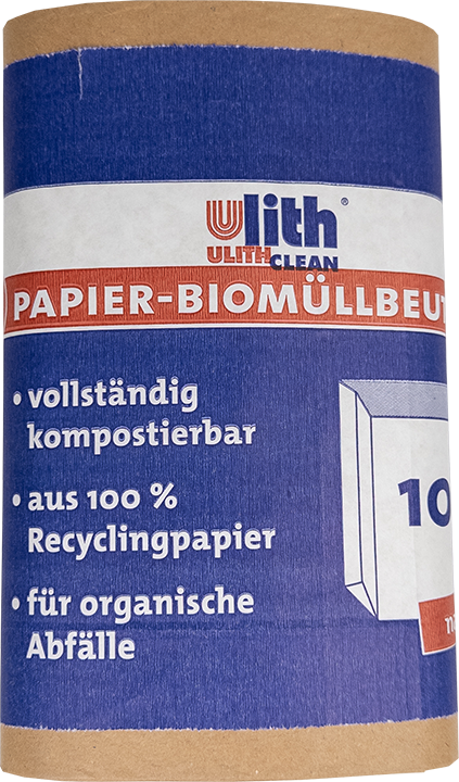 Papier Bio Müllbeutel 10L – Nassfest, Braun, aus recyceltem Material