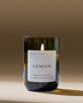 Lemon Scented Candle - Soy Wax Candle with Lemon Scent in a Wine Bottle Glass