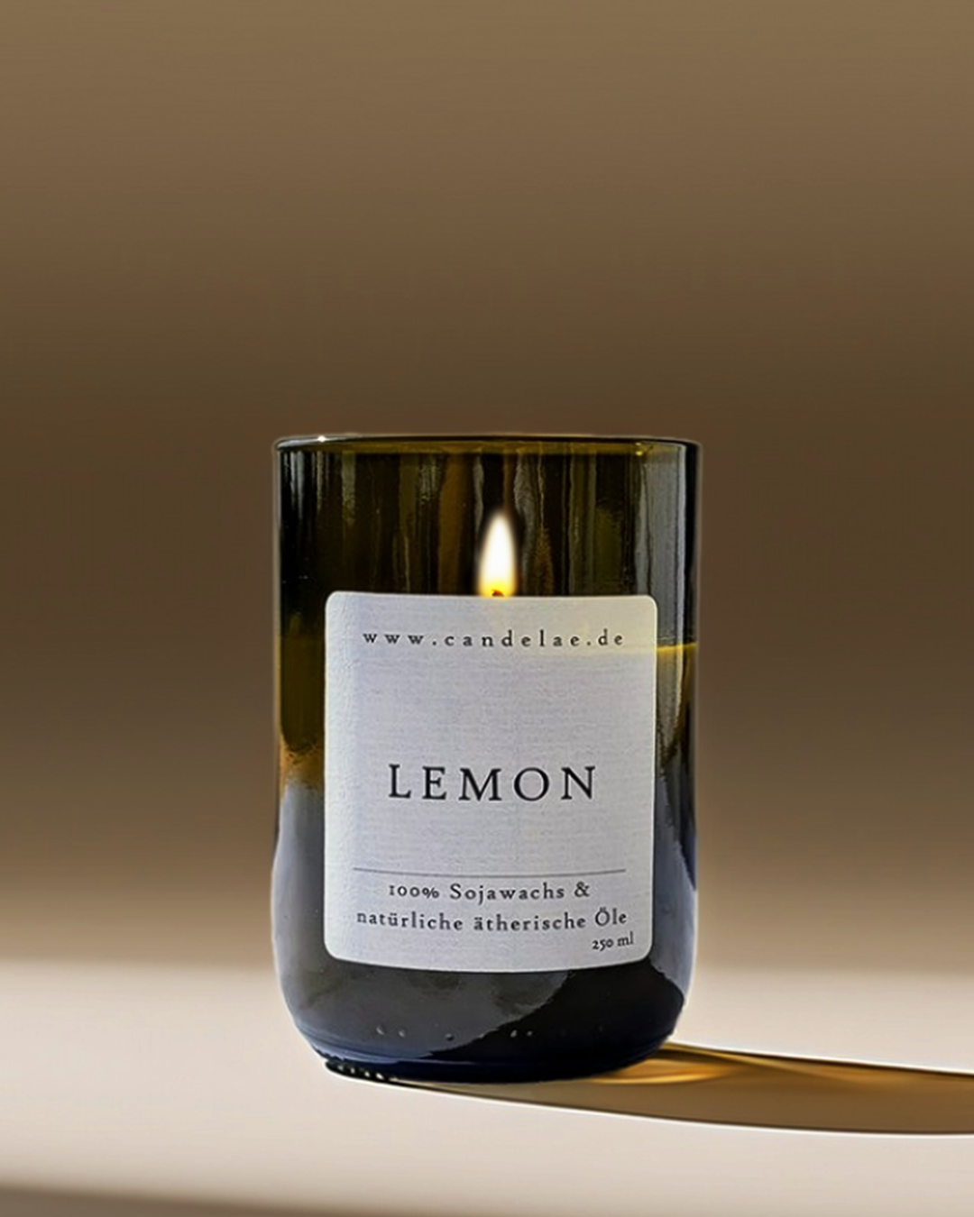 Lemon Scented Candle - Soy Wax Candle with Lemon Scent in a Wine Bottle Glass