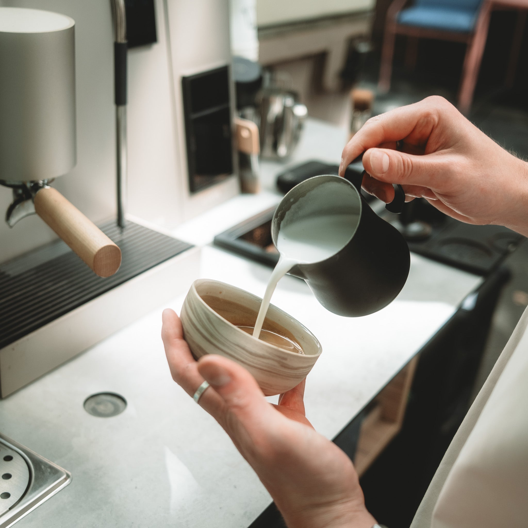 KUMO Cappuccino mixed clay | handgemachte Tasse