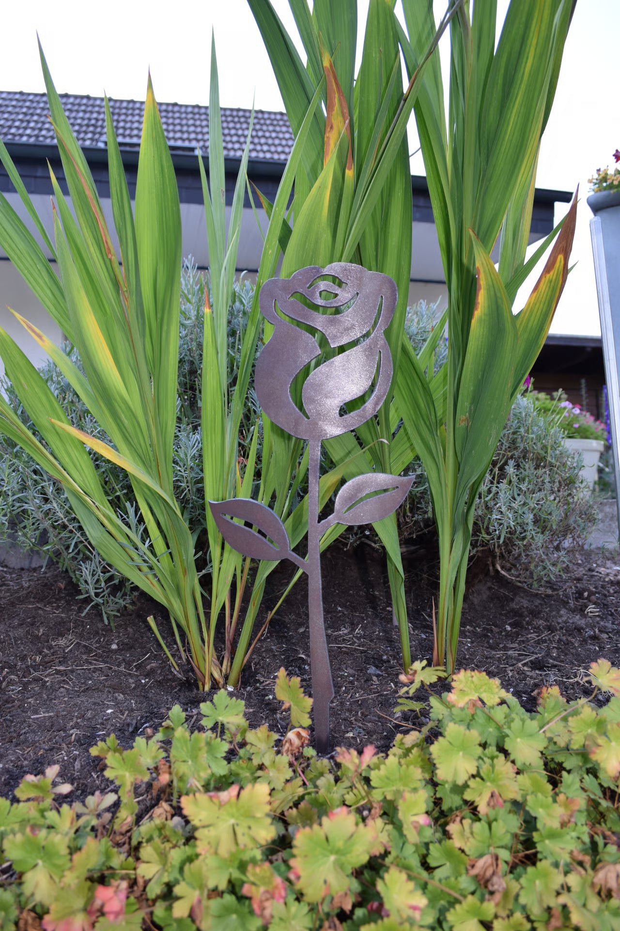 Gartenstecker Rose groß 50 cm - feuertonnen.org