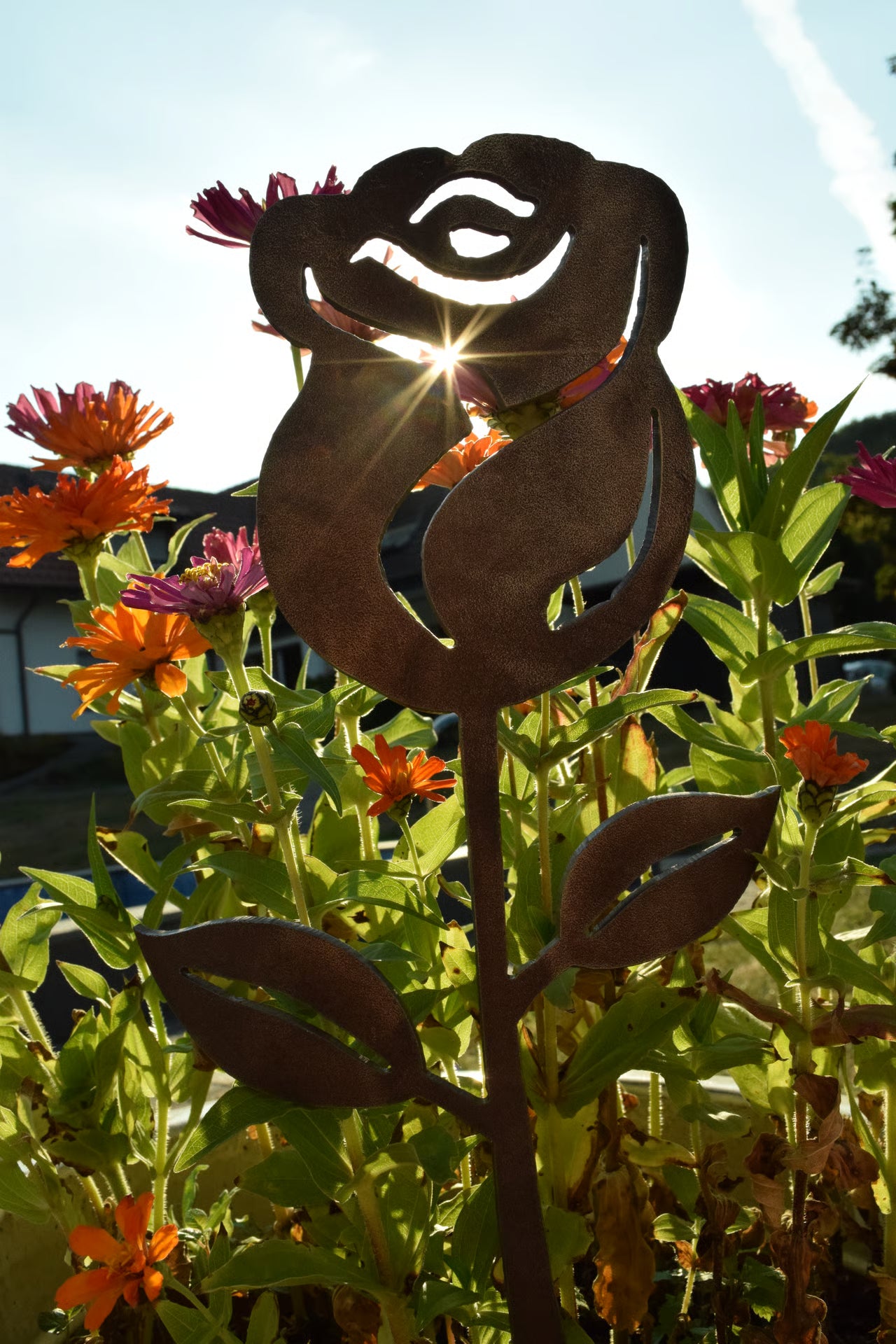 Gartenstecker Rose groß 50 cm - feuertonnen.org